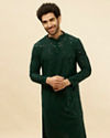 Forest Green Chikankari Embroidered Sequined Kurta Set image number 0